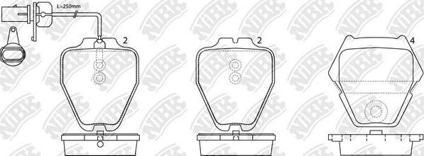 NiBK PN0138W - Тормозные колодки, дисковые, комплект unicars.by