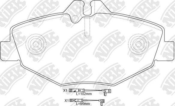 NiBK PN0342W - Тормозные колодки, дисковые, комплект unicars.by