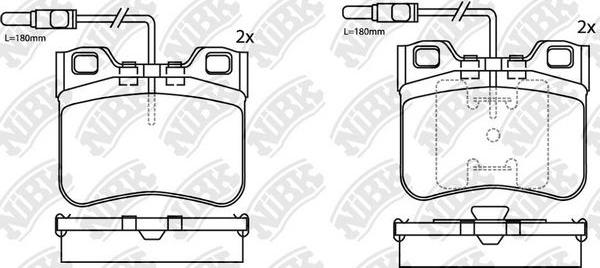 NiBK PN0250W - Тормозные колодки, дисковые, комплект unicars.by