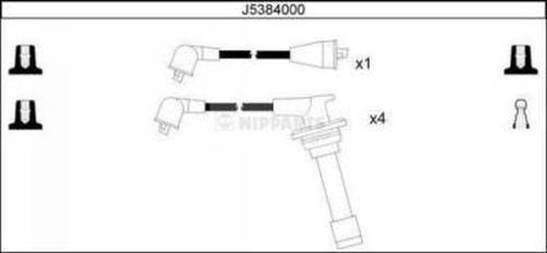 Nipparts J5384000 - Комплект проводов зажигания unicars.by