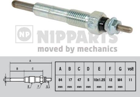 Nipparts J5719009 - Свеча накаливания unicars.by