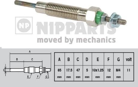 Nipparts J5715004 - Свеча накаливания unicars.by