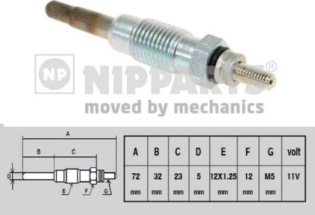 Nipparts J5710400 - Свеча накаливания unicars.by