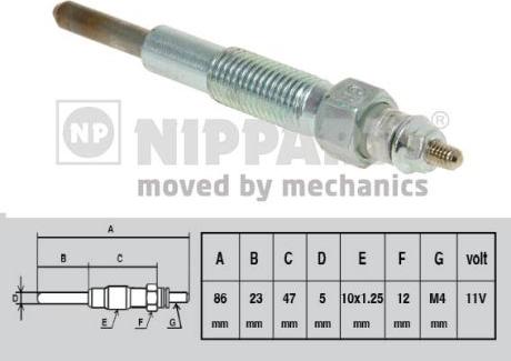 Nipparts J5710301 - Свеча накаливания unicars.by