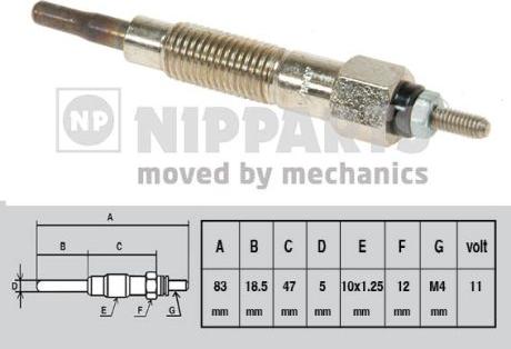 Nipparts J5711008 - Свеча накаливания unicars.by