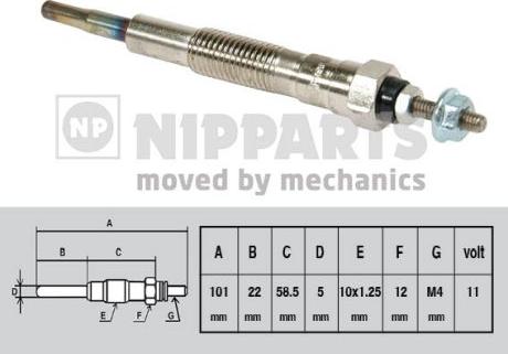 Nipparts J5718000 - Свеча накаливания unicars.by