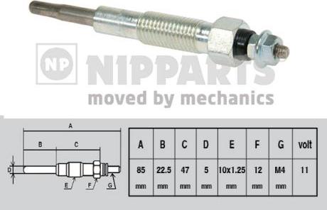 Nipparts J5713008 - Свеча накаливания unicars.by