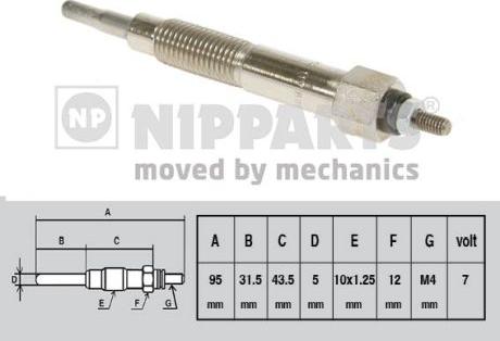 Nipparts J5712004 - Свеча накаливания unicars.by