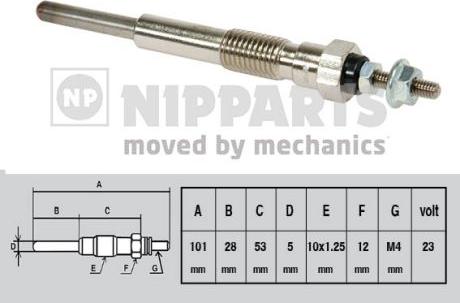 Nipparts J5712012 - Свеча накаливания unicars.by