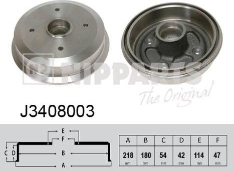 Nipparts J3408003 - Тормозной барабан unicars.by