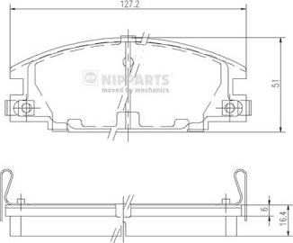 Nipparts J3609004 - Тормозные колодки, дисковые, комплект unicars.by