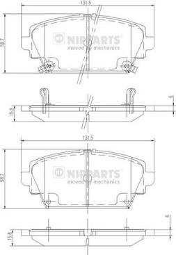 Nipparts J3604047 - Тормозные колодки, дисковые, комплект unicars.by