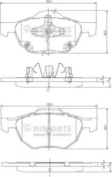 Nipparts J3604064 - Тормозные колодки, дисковые, комплект unicars.by