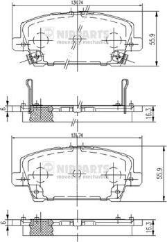 Nipparts J3604065 - Тормозные колодки, дисковые, комплект unicars.by