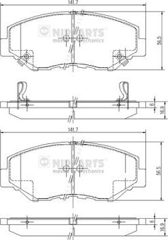 Nipparts J3604061 - Тормозные колодки, дисковые, комплект unicars.by