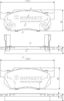 Nipparts J3604019 - Тормозные колодки, дисковые, комплект unicars.by