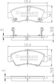 Nipparts J3604034 - Тормозные колодки, дисковые, комплект unicars.by