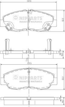 Nipparts J3604030 - Тормозные колодки, дисковые, комплект unicars.by