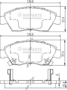 Nipparts J3604033 - Тормозные колодки, дисковые, комплект unicars.by