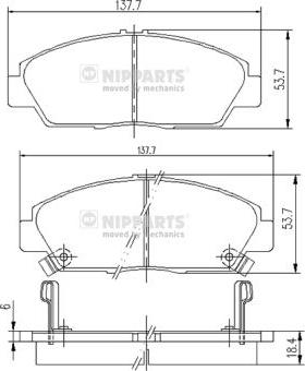 Nipparts J3604037 - Тормозные колодки, дисковые, комплект unicars.by