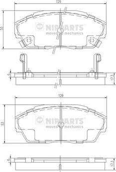 Nipparts J3604026 - Тормозные колодки, дисковые, комплект unicars.by