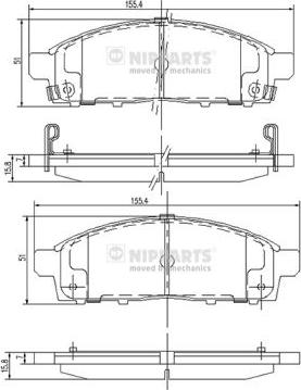 Nipparts J3605050 - Тормозные колодки, дисковые, комплект unicars.by