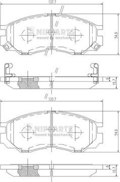 Nipparts J3605035 - Тормозные колодки, дисковые, комплект unicars.by