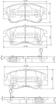 Nipparts J3605027 - Тормозные колодки, дисковые, комплект unicars.by