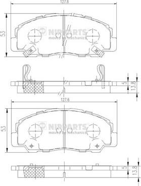 Nipparts J3606012 - Тормозные колодки, дисковые, комплект unicars.by