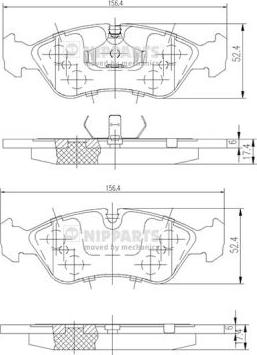 Nipparts J3600900 - Тормозные колодки, дисковые, комплект unicars.by