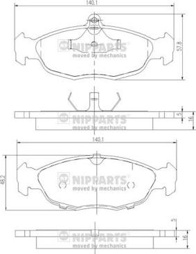 Nipparts J3600901 - Тормозные колодки, дисковые, комплект unicars.by