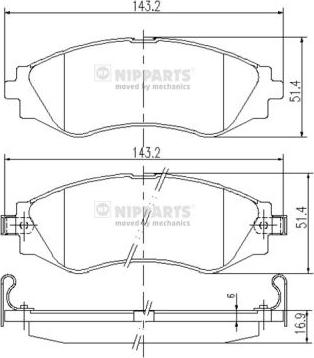 Nipparts J3600902 - Тормозные колодки, дисковые, комплект unicars.by