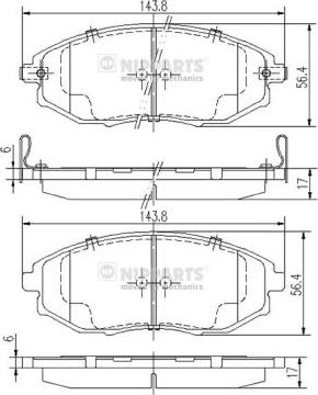 Nipparts J3600912 - Тормозные колодки, дисковые, комплект unicars.by