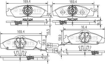 Nipparts J3600400 - Тормозные колодки, дисковые, комплект unicars.by