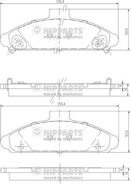 Nipparts J3600503 - Тормозные колодки, дисковые, комплект unicars.by