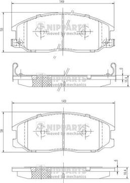 Nipparts J3600526 - Тормозные колодки, дисковые, комплект unicars.by