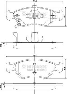 Nipparts J3600303 - Тормозные колодки, дисковые, комплект unicars.by