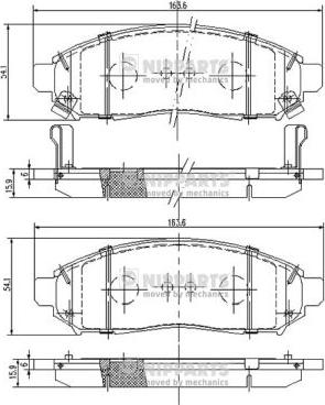 Nipparts J3601095 - Тормозные колодки, дисковые, комплект unicars.by