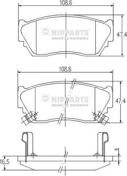 Nipparts J3601048 - Тормозные колодки, дисковые, комплект unicars.by