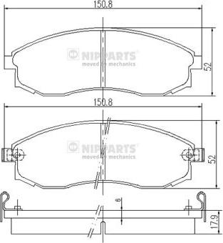 Nipparts J3601064 - Тормозные колодки, дисковые, комплект unicars.by