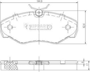 Nipparts J3601080 - Тормозные колодки, дисковые, комплект unicars.by