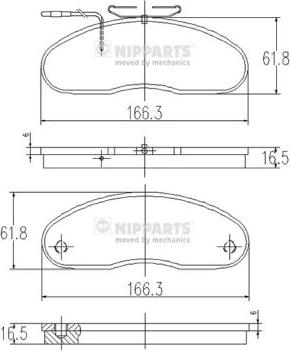 Nipparts J3601081 - Тормозные колодки, дисковые, комплект unicars.by