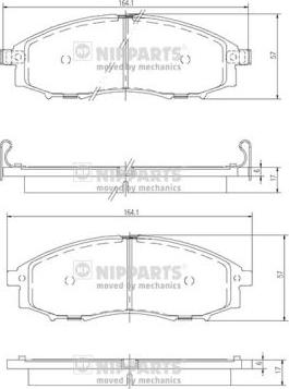 Nipparts J3601088 - Тормозные колодки, дисковые, комплект unicars.by