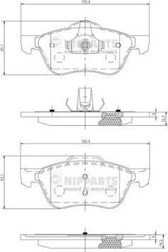 Nipparts J3601082 - Тормозные колодки, дисковые, комплект unicars.by