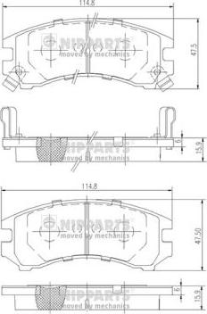 Nipparts J3601035 - Тормозные колодки, дисковые, комплект unicars.by