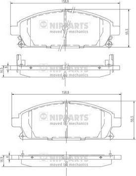 Nipparts J3601071 - Тормозные колодки, дисковые, комплект unicars.by