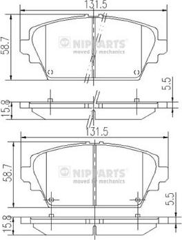 Nipparts J3601072 - Тормозные колодки, дисковые, комплект unicars.by