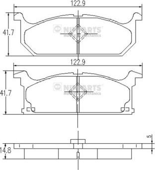 Nipparts J3608004 - Тормозные колодки, дисковые, комплект unicars.by