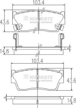 Nipparts J3608006 - Тормозные колодки, дисковые, комплект unicars.by