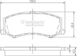 Nipparts J3608010 - Тормозные колодки, дисковые, комплект unicars.by